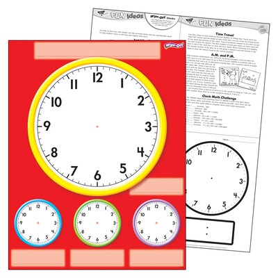 TREND Clocks Wipe-Off Chart, 17" x 22", Multicolored, Pack 6 (T-27312-6)