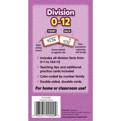 Edupress™ Division Flash Cards - All Facts 0-12 170 Cards (TCR62030)