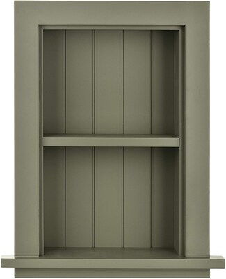 AdirHome Recessed Wall Mount Shelf, Wooden Utility Storage Shelf, 12.75 W, Green (515-01-GRN)