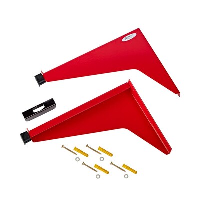 AdirOffice 8'' Steel Drop Lift Blueprint Storage Wall Rack, Red (616-RED)