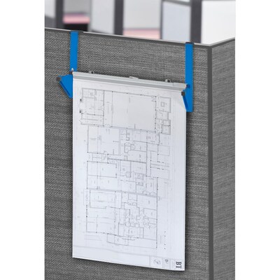AdirOffice 18.25'' Steel Blueprint Storage Large File Cubicle Wall Rack, Blue (618-BLU)