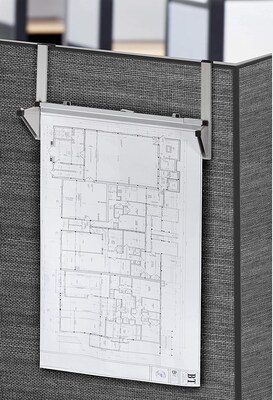 AdirOffice 18.25'' Steel Blueprint Storage Cubicle, Wall Rack, Grey (618-GRY)