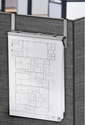 AdirOffice 18.25'' Steel Blueprint Storage Cubicle, Wall Rack, Grey (618-GRY)