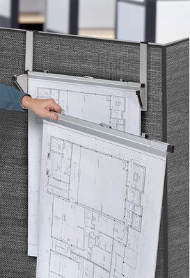 AdirOffice 18.25'' Steel Blueprint Storage Cubicle, Wall Rack, Grey (618-GRY)