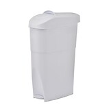 Alpine Industries Step-On Sanitary Napkin Receptacle, Compact Garbage Bin, 19 Qt, White