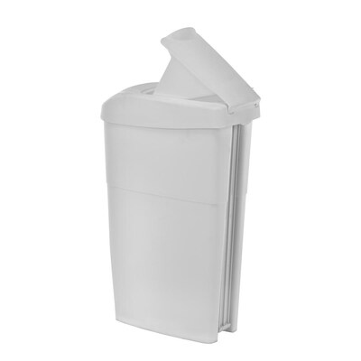 Alpine Industries Step-On Sanitary Napkin Receptacle, Compact Garbage Bin, 19 Qt, White