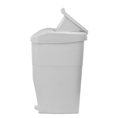 Alpine Industries Step-On Sanitary Napkin Receptacle, Compact Garbage Bin, 19 Qt, White