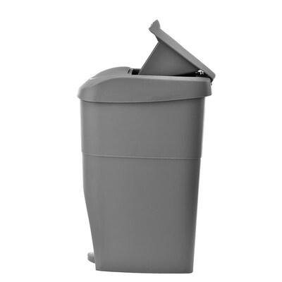 Alpine Industries Step-On Sanitary Napkin Receptacle, Compact Garbage Bin, 19 Qt, Gray