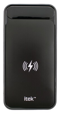 ITEK Power Bank with Wireless Charger for Android and Apple, 10,000 mAH, Black (10WCQ-6/1757)