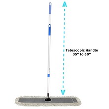 Alpine Industries 36 in. Cotton Dust Mop Set With Telescopic Handle 2 Pack Set
