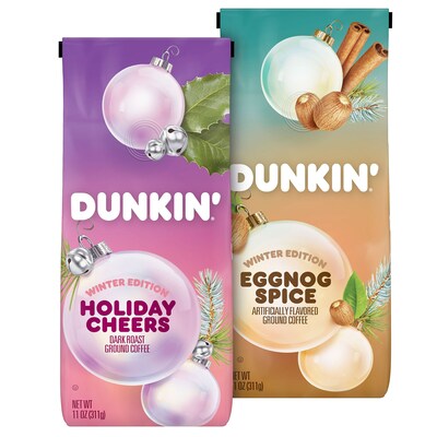 Dunkin Holiday Coffee Variety Bundle, 11 oz, 2 Pack (600-00257)