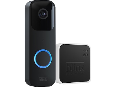 Blink Wi-Fi Wired/Wireless Smart Video Doorbell with Sync Module 2, Black (B08SGC46M9)