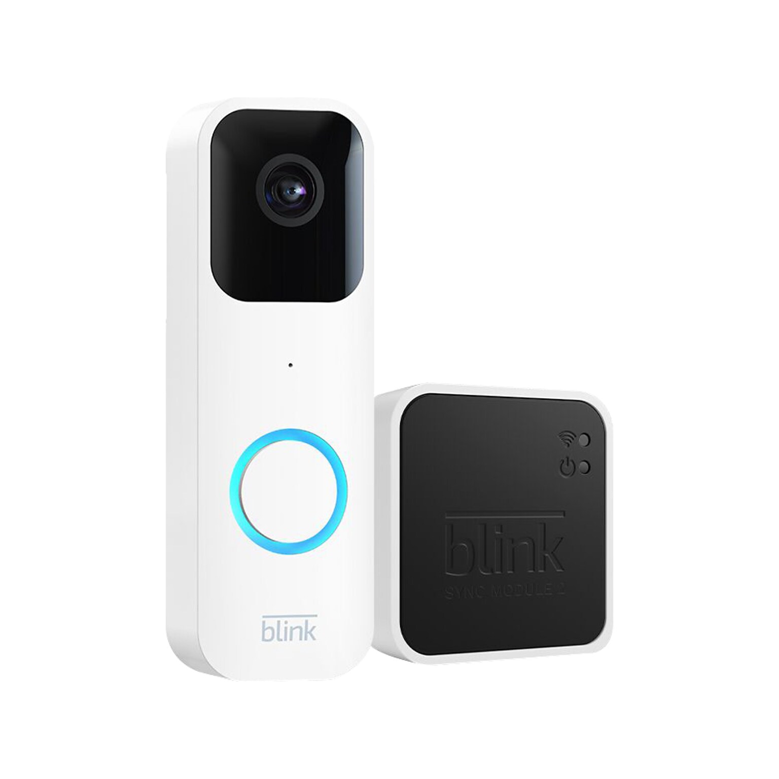 Blink Wi-Fi Wired/Wireless Smart Video Doorbell with Sync Module 2, White (B08SGR2G65)