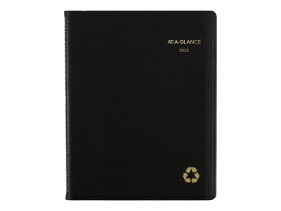 2023 AT-A-GLANCE Recycled 8.25 x 11 Weekly & Monthly Appointment Book, Black (70-950G-05-23)