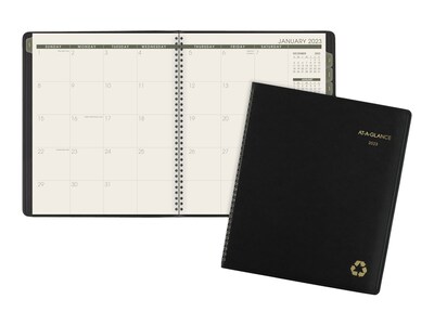 2023 AT-A-GLANCE Recycled 9 x 11 Monthly Planner, Black (70-260G-05-23)