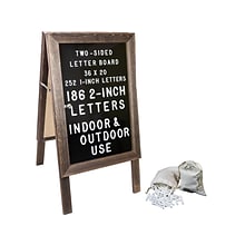 Excello Global Products Changeable Message Indoor/Outdoor Sidewalk Sign, 20 x 36, Black/Wood (EGP-