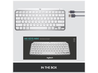 Logitech MX Keys Mini Wireless Ergonomic Keyboard, Pale Gray (920-010473)