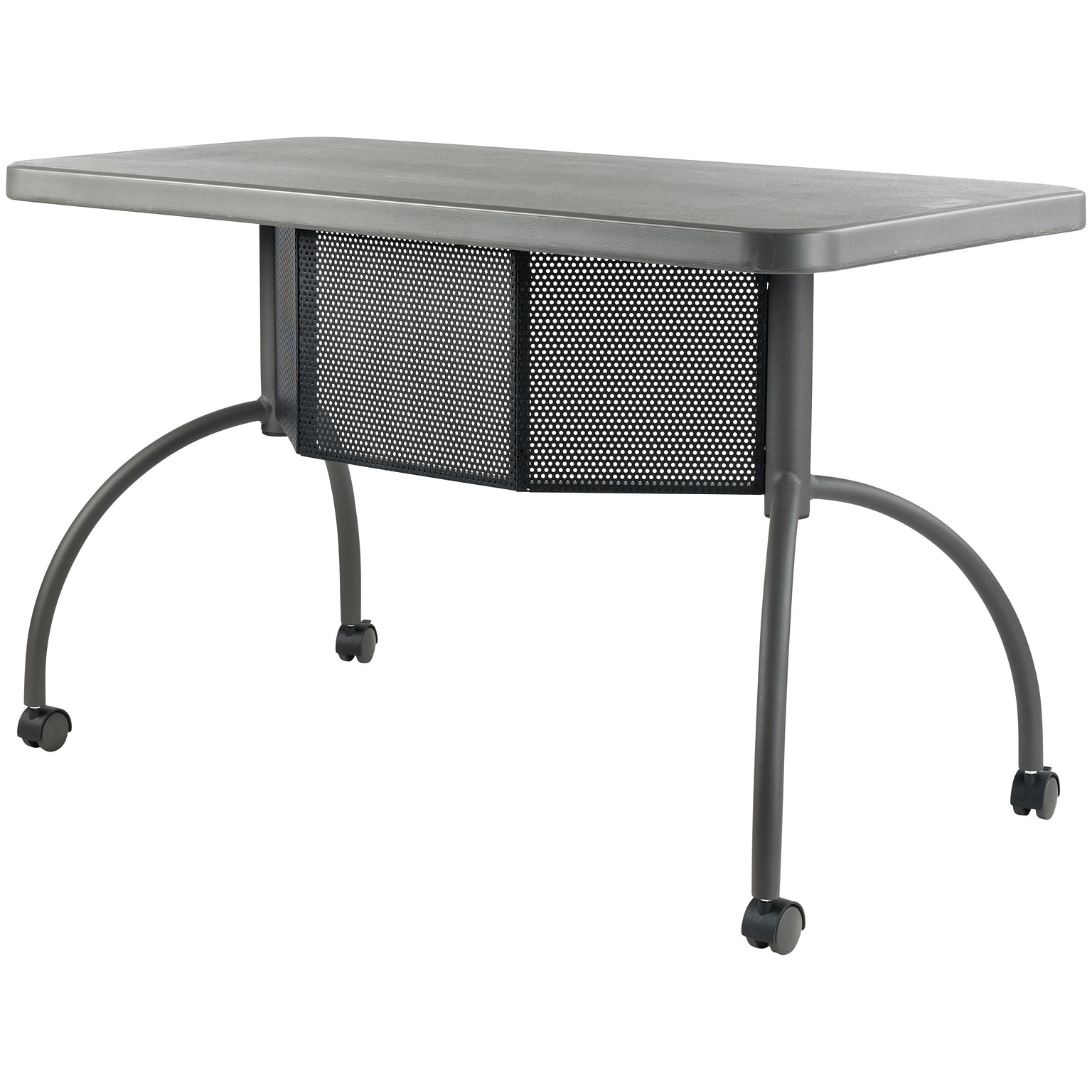 Oklahoma Sound WorkPod 48 Plastic Teachers Desk, Black/Charcoal Slate (TWPD1)