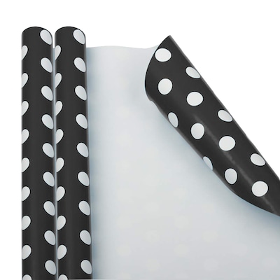 Jam Paper Black Gift Wrap Paper, 25 Sq ft.