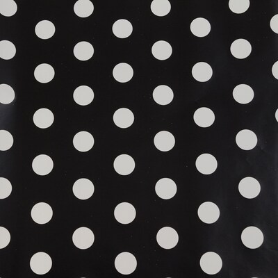 JAM PAPER Gift Wrap, Polka Dot Wrapping Paper, 25 Sq Ft per Roll, Black with White Dots, 2/Pack