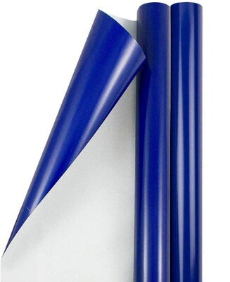 JAM Paper Wrapping Paper, 25 Sq. ft. x 30", Royal Blue, 2/Pack (165S25RBA)