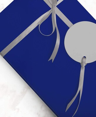 JAM Paper Wrapping Paper, 25 Sq. ft. x 30", Royal Blue, 2/Pack (165S25RBA)