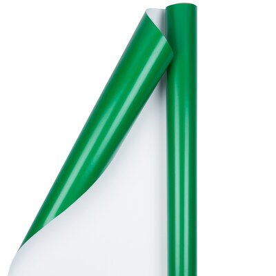 JAM Paper Wrapping Paper, 25 Sq. ft. x 30", Green, 2/Pack (165S25GRG)