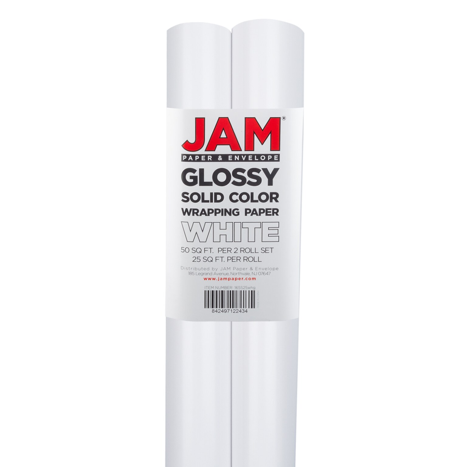 JAM Paper Wrapping Paper, 25 Sq. ft. x 30 White, 2/Pack (165S25WHG)