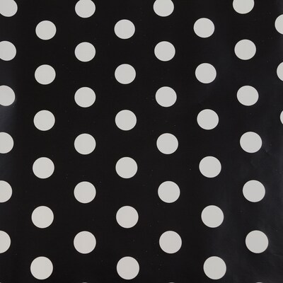 JAM Paper Wrapping Paper, 25 Sq. ft. x 30", Black with White Polka Dots (2226416992)