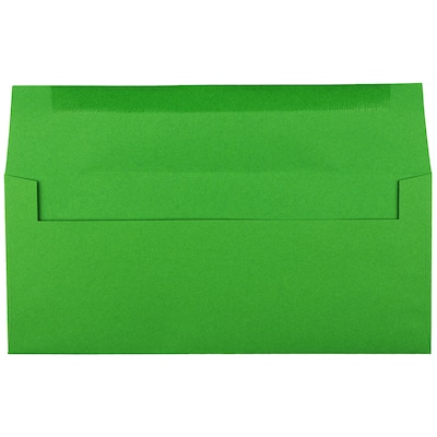 JAM Paper Gummed #10 Business Envelope, 4 1/8 x 9 1/2, Green Brite Hue, 50/Pack (15862I)