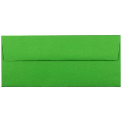 JAM Paper Gummed #10 Business Envelope, 4 1/8 x 9 1/2, Green Brite Hue, 50/Pack (15862I)