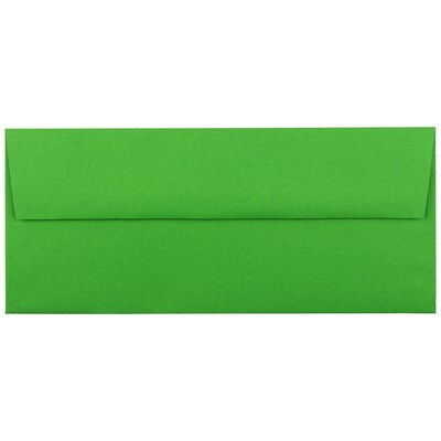 JAM Paper Gummed #10 Business Envelope, 4 1/8 x 9 1/2, Green Brite Hue, 50/Pack (15862I)