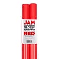 JAM PAPER Gift Wrap, Glossy Wrapping Paper, 25 Sq Ft per Roll, Red, 2/Pack