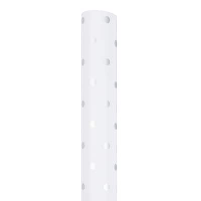 JAM PAPER Gift Wrap, Polka Dot Wrapping Paper, 25 Sq Ft per Roll, White with Silver Glitter Dots, 2/Pack