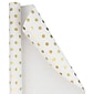 JAM PAPER Gift Wrap, Polka Dot Wrapping Paper, 25 Sq Ft per Roll, White with Gold Foil Dots, 2/Pack