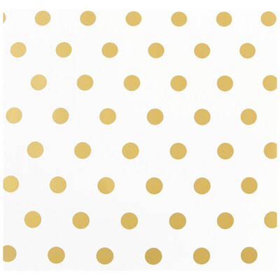 JAM PAPER Gift Wrap, Polka Dot Wrapping Paper, 25 Sq Ft per Roll, White with Gold Foil Dots, 2/Pack