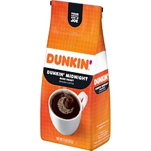 Dunkin’ Midnight Dark Roast Ground Coffee, 11 oz. Bag (SMU00076)