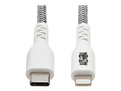 Tripp Lite Lightning USB Cable for Most Smartphones, Black/White (M102-010-HD)