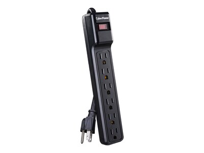 CyberPower Essential 6-Outlet Surge Protector, 12, Black (CSB6012)