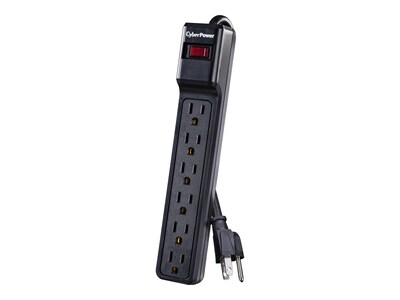 CyberPower Essential 6-Outlet Surge Protector, 12', Black (CSB6012)