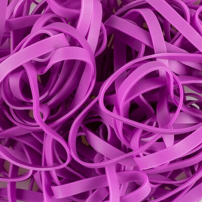 JAM Paper Multi-Purpose #64 Rubber Bands, 3.5" x .25", Latex Free, Purple, 100/Pack (33364RBPU)