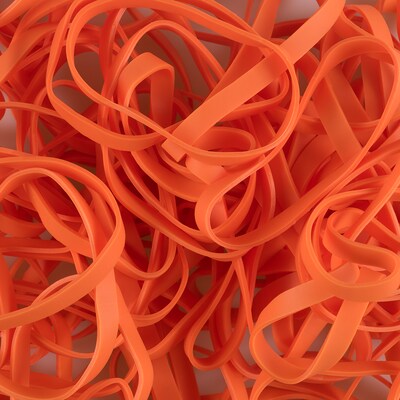 JAM Paper Multi-Purpose #64 Rubber Bands, 3.5" x .25", Latex Free, Orange, 100/Pack (33364RBOR)