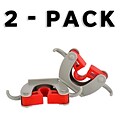 Alpine Industries 4.6 Wall Mounted Mop and Broom Holder with 2-Hooks (30-Pack)
