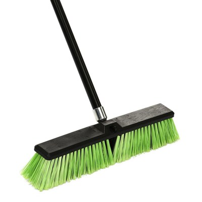 Alpine Industries 18 Green Multi-Surface Push Broom, (2-Pack)