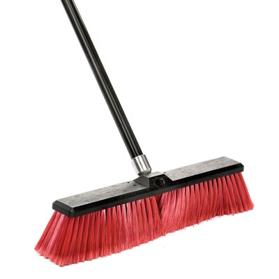 Alpine Industries 18" Red Smooth Surface Push Broom, (2-Pack)