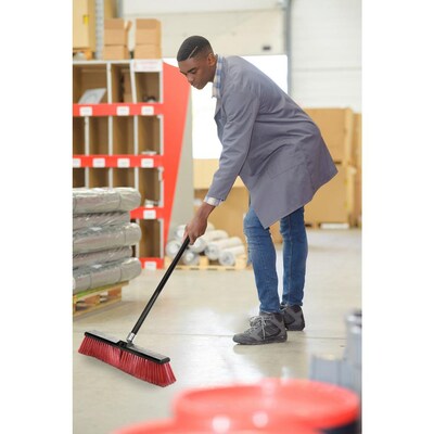 Alpine Industries 18" Red Smooth Surface Push Broom, (2-Pack)