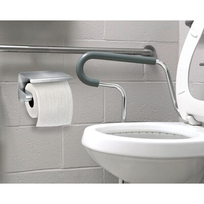 Alpine Industries Toilet Paper Holder with Shelf Storage Rack, Single Post Dispenser, Stainless Steel, (2-Pack)