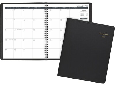 2023 AT-A-GLANCE 7 x 8.75 Monthly Planner, Black (70-120-05-23)