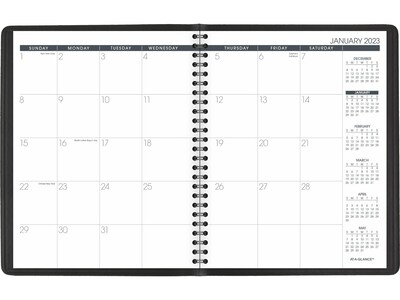 2023 AT-A-GLANCE 7" x 8.75" Monthly Planner, Black (70-120-05-23)