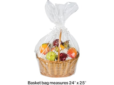 Creative Converting Basket Bag, 23.75 x 24.75, Clear, 12/Pack (DTC060304BAG)